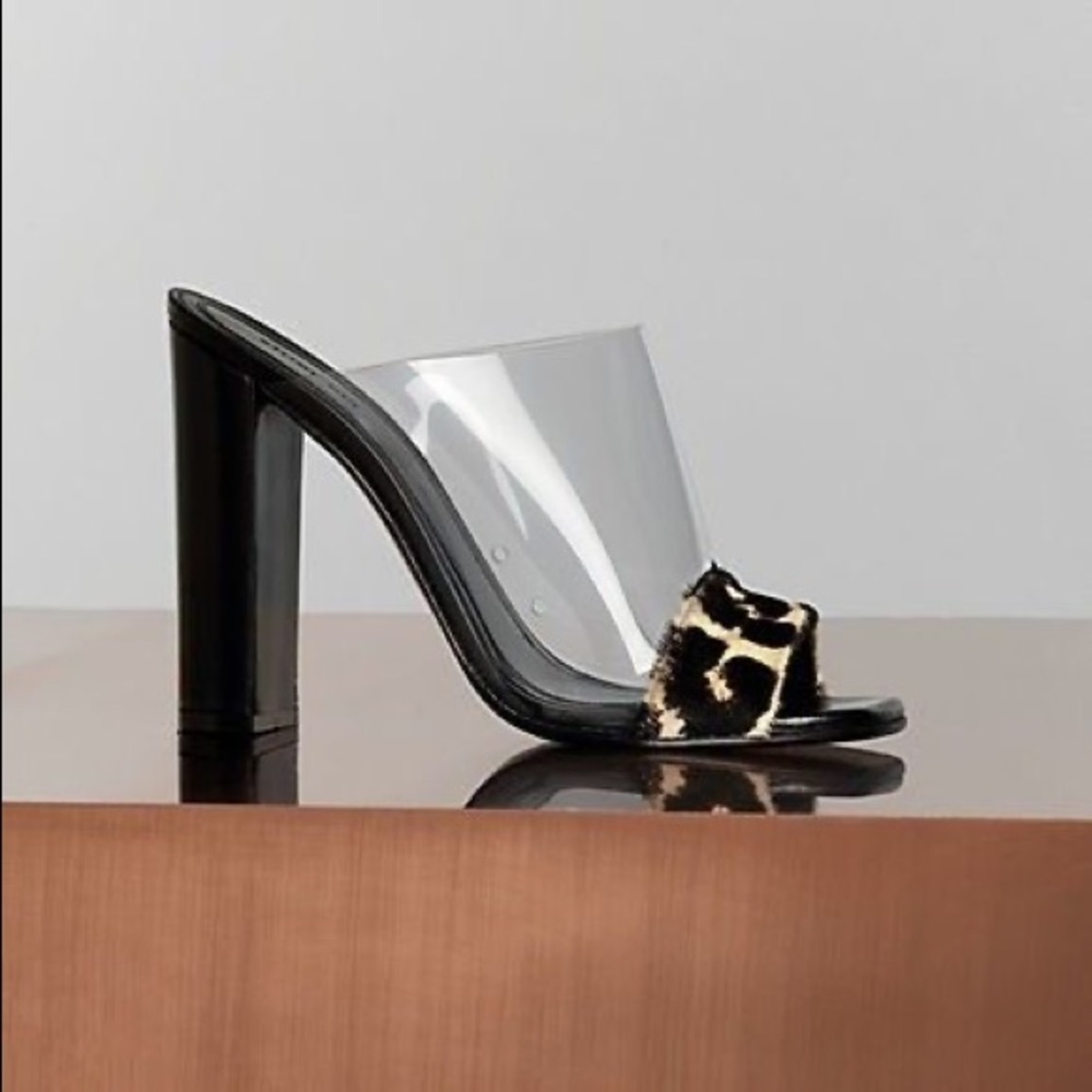 Céline léopard and vinyl mule